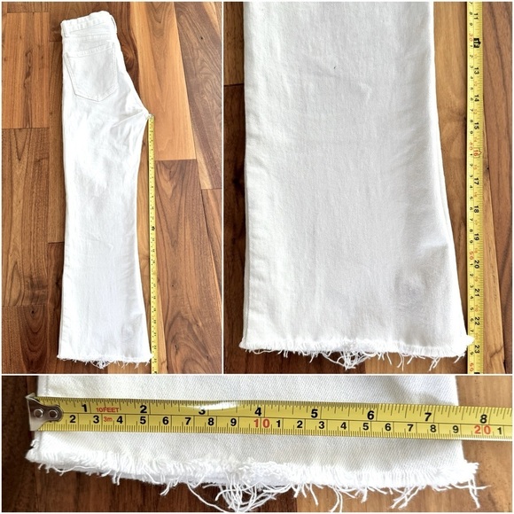 ZARA WHITE MID-RISE FLARED CROPPED JEANS size 24/2 - Picture 12 of 12